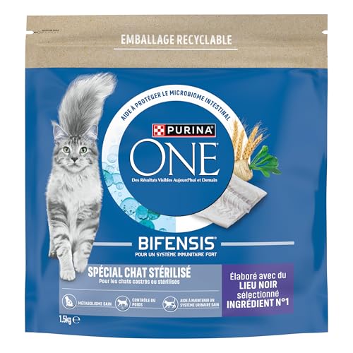 PURINA ONE Speziell sterilisierte Katzenfutter, schwarzer Platz, 1,5 kg von PURINA ONE