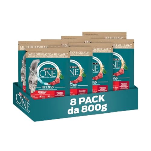 Purina ONE Bifensis Katzenfutter, sterilisiert, für Erwachsene, Ochse und Weizen, 8 Beutel à 800 g von PURINA ONE