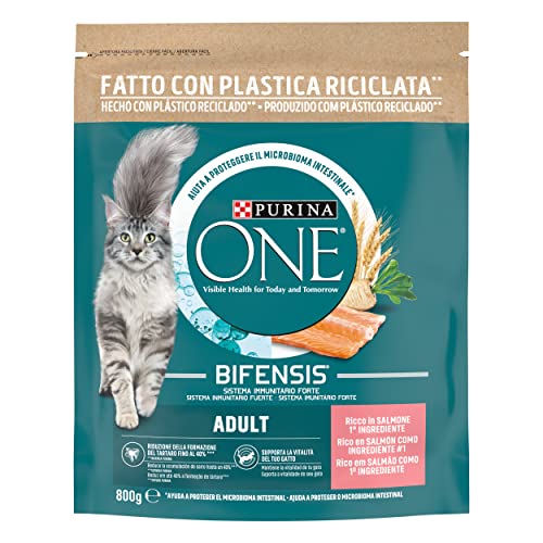 Purina ONE Bifensis Katzenfutter Adult Lachs & Getreide, 8 Beutel à 800 g von PURINA ONE