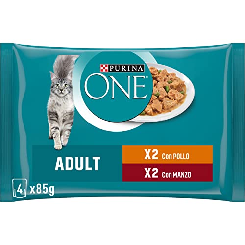 Purina One Adult Filellini in Sauce, Nassfutter für Katzen, Huhn und Rind, 4 Beutel à 85 g von PURINA ONE