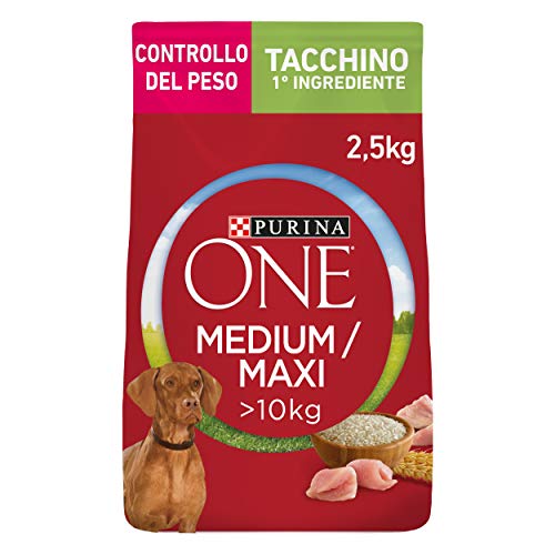 PURINA ONE Medium Maxi Gewichtskontrolle Trockenfutter für Erwachsene Hunde, sterilisiert mit Truthahn, 4 Beutel à 2,5 kg von PURINA ONE