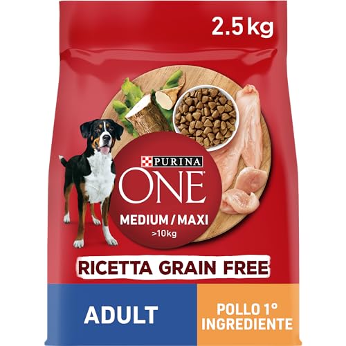 Purina One Medium Maxi Grain Free Hundekroketten Huhn, 4 Packungen à 2,5 kg von PURINA ONE