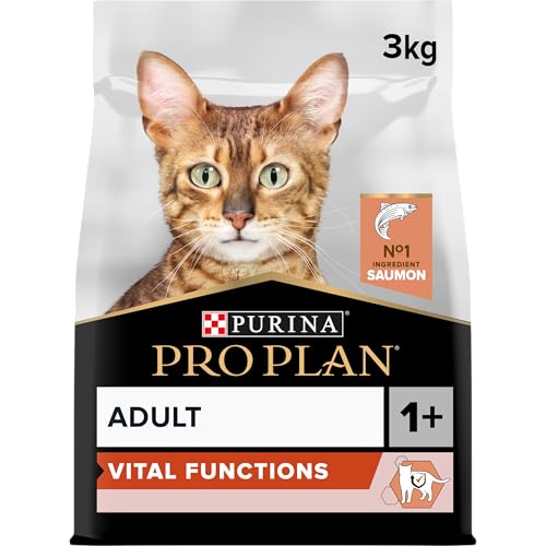 PURINA PRO PLAN | Adult 1+ Vital Functions | Reich an Lachs | Trockenfutter | Katze | 3 kg Beutel von PURINA PRO PLAN