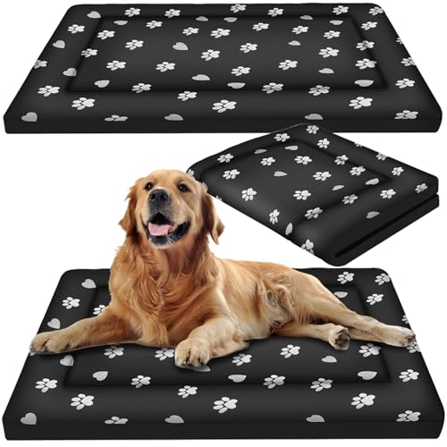 PURLOV Hundematratze XXL für mittelgroße große Hunde 100x70 cm Wasserabweisend Thermoregulierend Schaumstofffüllung Abnehmbarer Bezug Waschbar Schwarz 24862 von PURLOV