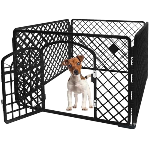 Welpenauslauf Freigehege 60 cm Hoch 4-teilig für Kleintiere Hunde Kanninchen Meerschweinchen Indoor/Outdoor 15743 von PURLOV