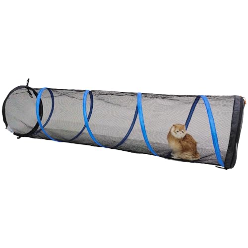 Purrfect Spieltunnel für Haustiere – robuster Indoor/Outdoor Katzen- und Kleintierschlauch, tragbar, zusammenklappbar, HD-Bildschirm, Netzrohre, 160 x 46 cm von PURR...FECT FENCE