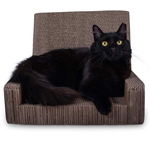 Purrfect Sofa Luxe Katzenliege und Katzenkratzspielzeug aus extra Think extra Wellpappe, wendbar zum 2-fachen Kratzen (Katzenminze im Lieferumfang enthalten) von PURRFECT POUCH