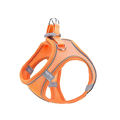 Haustier-Brustgeschirr, Traktionsseil, reflektierendes, atmungsaktives Nylon-Haustierweste, Hundegeschirr für Welpen, Orange XS Little Surprise von PURRL