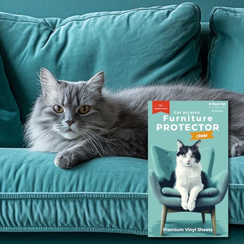 PURRRFECT PAWZ Katzenmöbelschutz, 8 XL Klar Anti-Kratzer Möbelschutz, um Katzen vor Kratzern von Möbeln zu schützen, Couch Katze Kratzschutz Katzenkratzer Möbelschutz für Katzen von PURRRFECT PAWZ