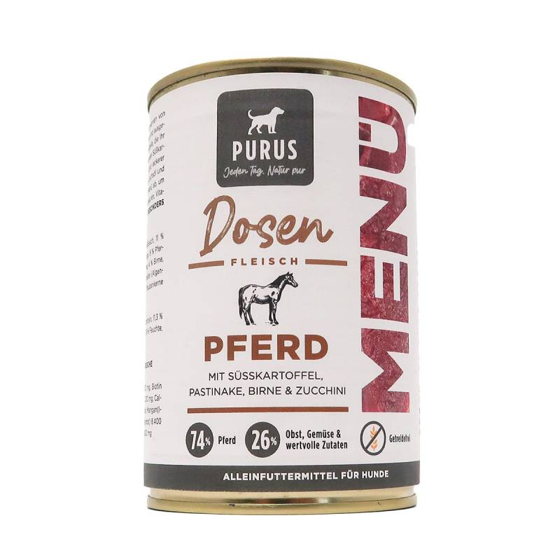 Purus Dosenfleisch Menü Pferd 6x400g von PURUS