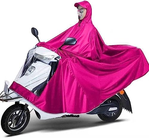 Vorbeugung von Regen Fahrrad-Regenmantel, wasserdichter Poncho, Unisex-Poncho for Fahrrad/Motorrad/Roller, Fahrradjacke, Regenmantel-Umhang (Farbe: Rot, Größe: Single 5XL) (Color : Pink, Size : Sing von PUTOVA