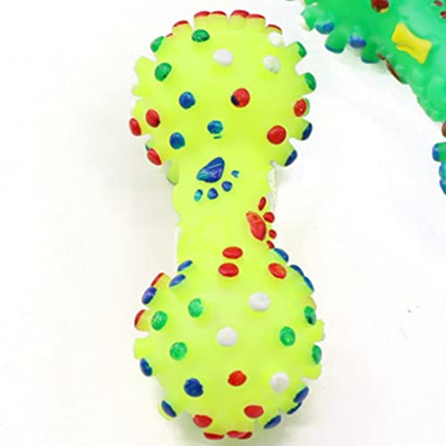 1pc Pet Kauspielzeug für Hundewelpen Sound Polka Dot Quietschendes Spielzeug Gummihantel Hundespielzeug Zahnreinigung Elastizität Interaktives Spielzeug von PUYYDS