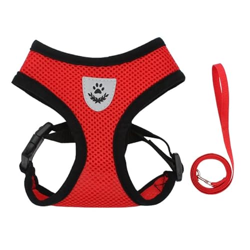 Atmungsaktives Polyester-Mesh-Haustiergeschirr und Leine-Set Reflektierendes Katzen- und kleines Hundegeschirr von PUYYDS