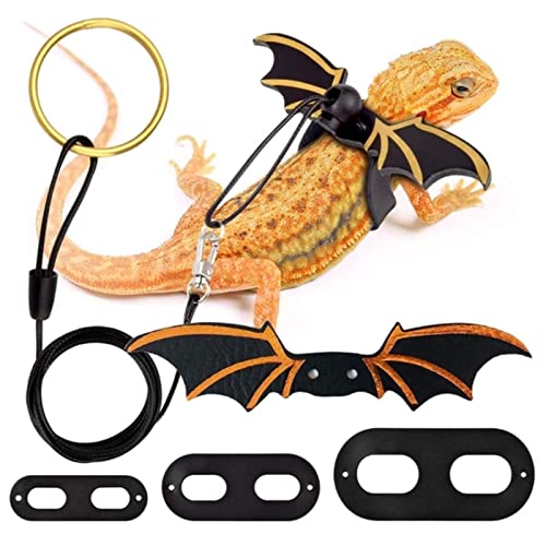 Lizard Traction Rope Vest Set Reptile Bearded Dragon Harness Lederleine mit Flügel Reptilien und Amphibien Pet Suppiles von PUYYDS