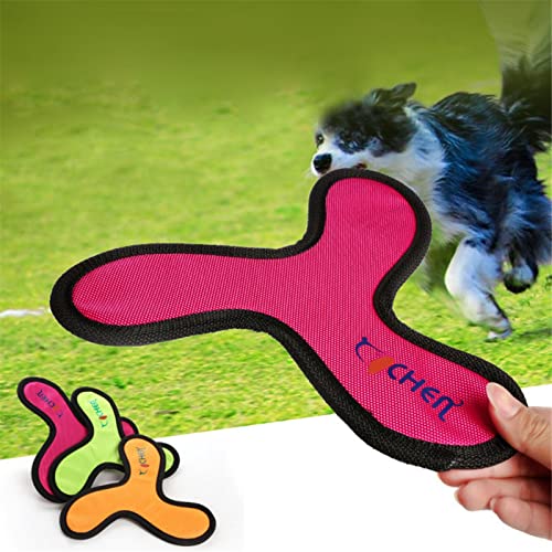 PUYYDS 3 Stück dreieckige Fliegende Scheiben Hundetrainingsspielzeug Oxford-Stoff Haustier interaktiver Dart Bissfestes Bumerang-Welpen-Kauen fliegendes Untertassen-Spielzeug von PUYYDS