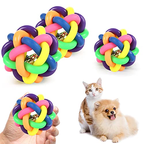 PUYYDS 3PCS Gummiball mit Glocke für kleine große Hunde Gummikauwelpenspielzeughundezahnreinigungssnackball von PUYYDS