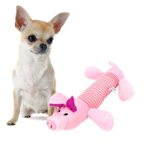 PUYYDS Squeak Chew Hundespielzeug Klangpuppen Hund Katze Fleece Haustier Lustige Plüschtiere Elefant Ente Schwein Fit für alle Haustiere Haltbarkeit von PUYYDS