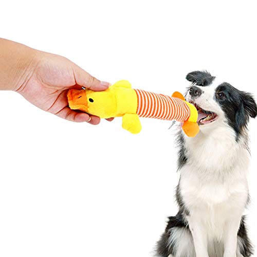 PUYYDS Squeak Chew Hundespielzeug Klangpuppen Hund Katze Fleece Haustier Lustige Plüschtiere Elefant Ente Schwein Fit für alle Haustiere Haltbarkeit von PUYYDS