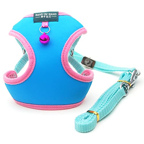 Pet Cat Harness Vest Leash Pet Verstellbares Geschirr mit Bell Walking Leash für Kätzchen Puppy Small Medium Dog Kunstleder von PUYYDS