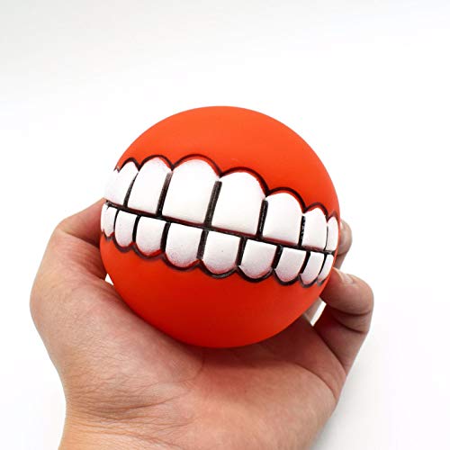 Pet Dog Ball Teeth Funny Trick Toy Silikonspielzeug für Hunde Chew Squeaker Squeaky Dog Sound Spielzeug Pet Puppy Toys Interaktives Katzenspielzeug von PUYYDS