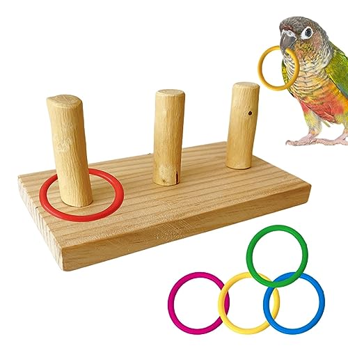 PW TOOLS Vogelspielzeug für Käfig | Holzkäfig Papageien-Zerkleinerungsringe Spielzeug – tragbares Vogelspielzeug für Wellensittiche, Kakadus, Aras, süßes Papageienspielzeug zum Klettern, Erkunden, von PW TOOLS