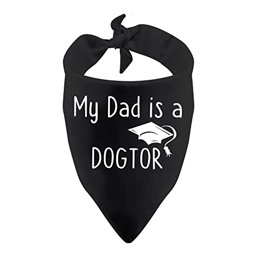 PWHAOO 1 Stück My Dad/Mom is a Dogtor Dog Bandana Funny Vet Student Graduation Gift Dog Puppy Bandana Geschenk für Tierärzte (Dogtor Dad D) von PWHAOO