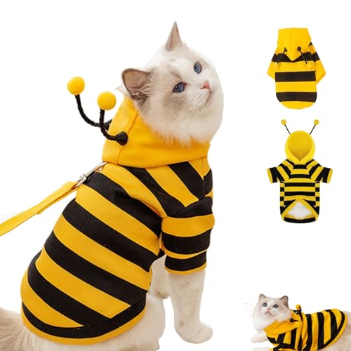 Bienen-hundekostüm,Katzen Bienenkostüm, Katzen Outfits, Haustier Biene Halloween Kostüm,niedliches Kostüm, Cosplay-Outfits,Haustierbedarf,Haustier Bienenkostü Mit Kapuze Für Kleines Hunde Und Katzen von PYCJNFC