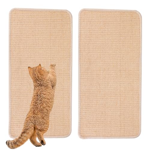 PZJFH 2 Stück Kratzmatte Katze, Kratzteppich Sisal, Wand Katzenkratzbrett, Kratzpappe für Katzen, Kratzbretter Katze an Wand/Sofa/Bett, Kratzmöbel Schutzung, Cat Scratcher, 30 x 60cm von PZJFH