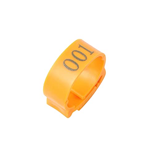 Hühnerfußring, 100 Stück, Hühnerfußring, verstellbare Größe, Geflügelbeine, digitales Etikett, Schnallenring (orange) von PZOFERLIN