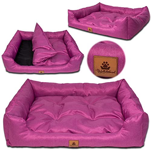 PaLulli Animal Hundebett Hundestall Abnehmbares Kissen Wasserdicht Maschinenwaschbar Weiches Polyester Haustierfreundlich Sehr langlebig 70x57x18cm Rosa von PaLulli