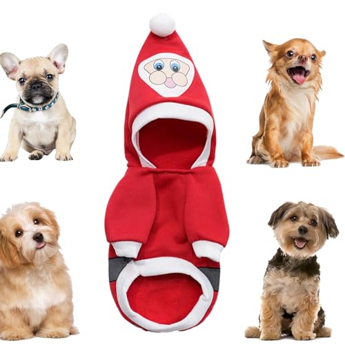Hunde-Weihnachtsoutfit - Weihnachtsmann-Katzen-Outfits aus Polyester,Süße Weihnachtskleidung, weich für Katzen, Kätzchen, Hunde, Welpen von Pacienjo