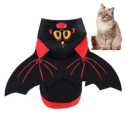 Katzen-Anzug mit Fledermausflügeln | Fledermausflügel-Katzenkostü für Halloween - Halloween-Fledermaus-Cosplay-Welpenkleidung, Halloween-Hundetuch für Hunde- und Katzen-Rollenspiele von Pacienjo
