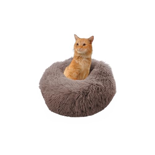 Paco Home Hundebett Katzenbett Flauschig Hundekissen Donut Hundedecke Hund Katze Hundekörbchen Katzenkorb Waschbar, Farbe:Beige, Größe:Ø40 cm von Paco Home