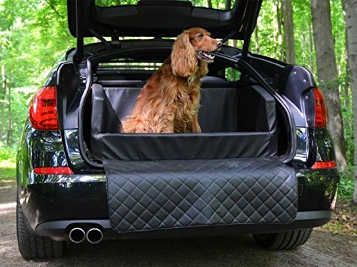 Travelmat PLUS Kofferraum Hundebett fürs Auto STANDARD Kunstleder Schwarz 90 x 70cm von PadsForAll