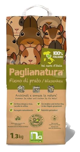 Natürliches Heu für Kaninchen und Nager – 1,3 kg Paglianatura – für eine gesunde und natürliche Ernährung von Paglianatura