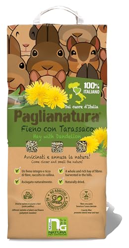 Naturheu mit Löwenzahn, 1300 g, ballaststoffreiches Futter für Kaninchen, Nager und Kleintiere von Paglianatura