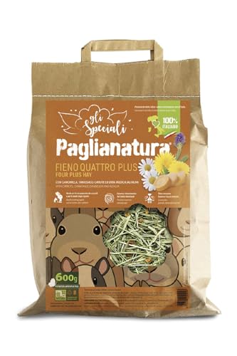 Paglianatura Heu 4 Plus 600 g. - Natürliches und gesundes Futter für Kaninchen, Nager und Kleintiere | Reich an essentiellen Ballaststoffen von Paglianatura