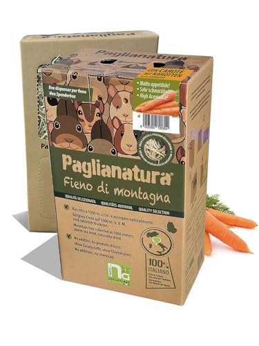 Paglianatura Heuspender, 700 g, mit natürlichen Karotten – Zubehör für Kaninchen, Nager und kleine Tiere, gesundes und umweltfreundliches Futter von Paglianatura