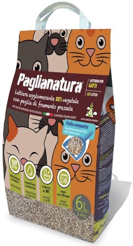 Paglianatura - Natürliches klumpendes Katzenstreu - 2,4 kg (6 Liter) - Hohe Saugfähigkeit, Geruchskontrolle, umweltfreundlich von Paglianatura