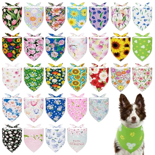 Pai Sence Spring Hundehalstücher für große Hunderassen, 30 Stück, verstellbar, Frühlings-Hundehalstücher für extra große Größe 84 cm, Größe XL, Hundehalstücher, Fellpflege, Größe L von Pai Sence