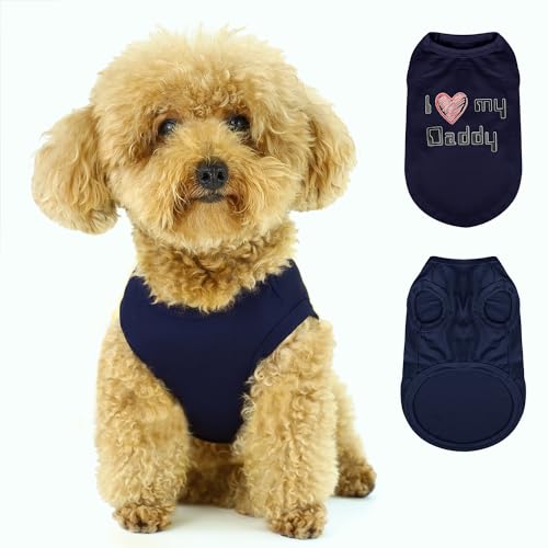 Ausdrucksstarke Haustierweste: ärmelloses Hundeshirt mit Aufschrift "I Love My Daddy", ideal für Chihuahuas, Pudel, Yorkshire Terrier und mehr, bezauberndes Design, ultimativer Komfort, einfache von Paiaite