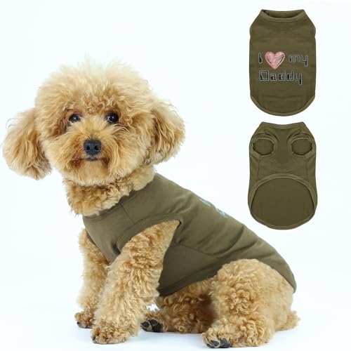 Ausdrucksstarke Haustierweste: ärmelloses Hundeshirt mit Aufschrift "I Love My Daddy", ideal für Chihuahuas, Pudel, Yorkshire Terrier und mehr, bezauberndes Design, ultimativer Komfort, einfache von Paiaite