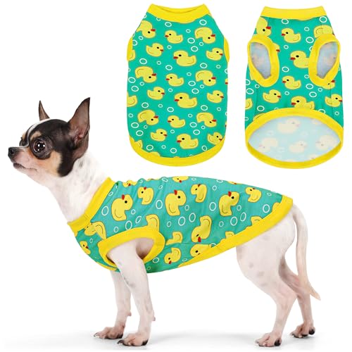 Entzückende gelbe Ente Hunde-Shirt: leichtes Polyester-Cartoon-Welpenweste, kleine, mittelgroße und große Hunde-T-Shirt, Sommer-Haustierkleidung, niedliche Hundebekleidung, atmungsaktives von Paiaite