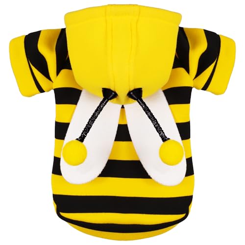 Entzückendes Bumblebee Halloween-Kostüm für mittelgroße Hunde: mit lustigen Flügeln und einem gemütlichen schwarz-gelben Sweatshirt-Design, perfekt für Cosplay und festliche Feiern! XS von Paiaite