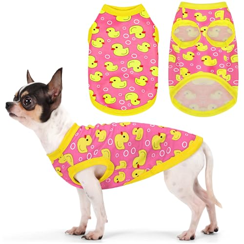 Entzückendes Hunde-Shirt mit gelbem Entenmotiv: leichtes Polyester-Cartoon-Welpenweste, kleine, mittelgroße und große Hunde-T-Shirt, Sommer-Haustierkleidung, niedliche Hundebekleidung, atmungsaktives von Paiaite