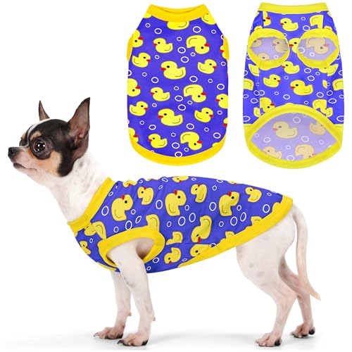 Entzückendes Hunde-Shirt mit gelbem Entenmotiv: leichtes Polyester-Cartoon-Welpenweste, kleine, mittelgroße und große Hunde-T-Shirt, Sommer-Haustierkleidung, niedliche Hundebekleidung, atmungsaktives von Paiaite