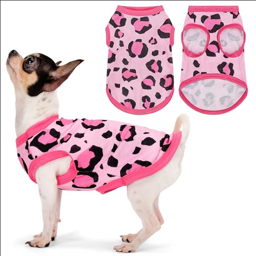 Entzückendes rosa Leoparden-Hunde-Shirt: leichtes Polyester-Cartoon-Welpenweste, kleine, mittelgroße und große Hunde-T-Shirt, Sommer-Haustierkleidung, niedliche Hundebekleidung, atmungsaktives von Paiaite