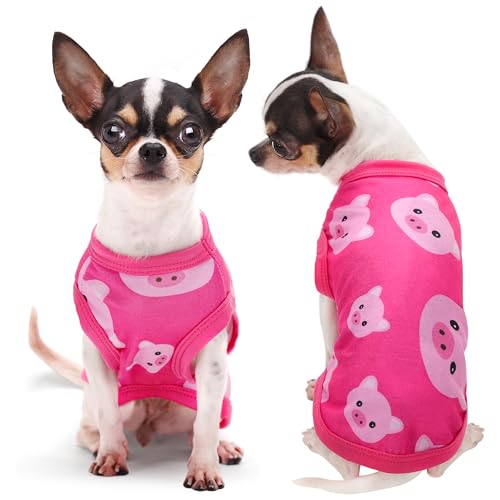 Entzückendes rosa Schweine-Hunde-Shirt: leichtes Polyester-Cartoon-Welpenweste, kleine, mittelgroße und große Hunde-T-Shirt, Sommer-Haustierkleidung, niedliche Hundebekleidung, atmungsaktives von Paiaite