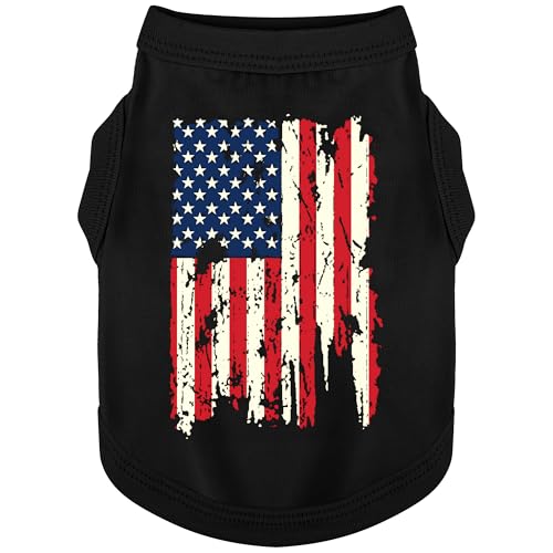 Hundeweste mit amerikanischer Flagge: perfektes Hunde-Shirt, ideales Tanktop für den Alltag, Feierlichkeiten zum Unabhängigkeitstag, hochwertige Materialien, niedlicher und stilvoller Look, schwarz, von Paiaite