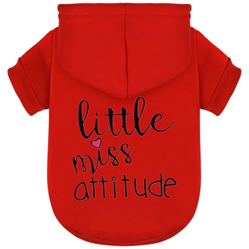 Little Miss Attitude Hunde-Kapuzen-Sweatshirt-Mantel: weicher Winterpullover aus Polyester-Baumwoll-Mischgewebe mit Tasche für kleine, mittelgroße und große Hunde, warm, gemütlich, für kaltes Wetter, von Paiaite